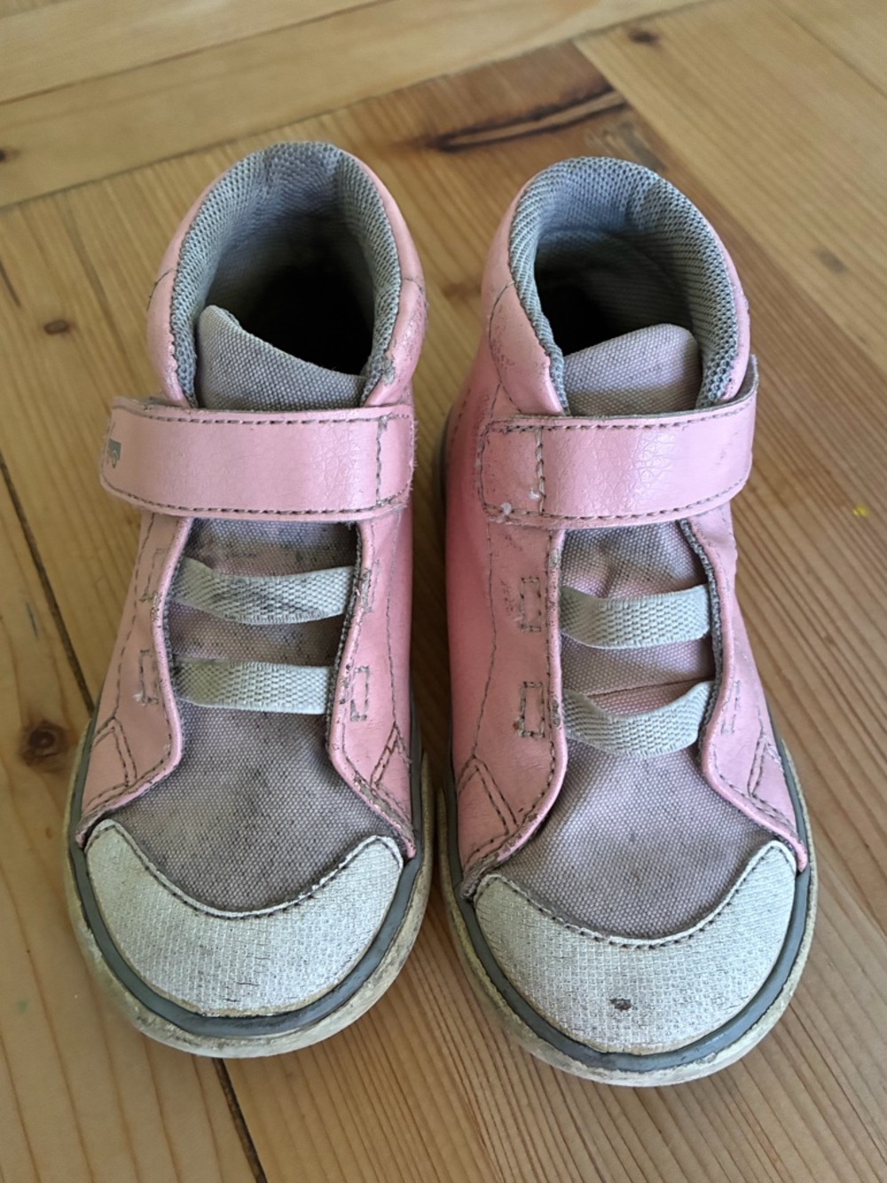 See Kai Run pink leather high top sneakers, toddler girl, size 8